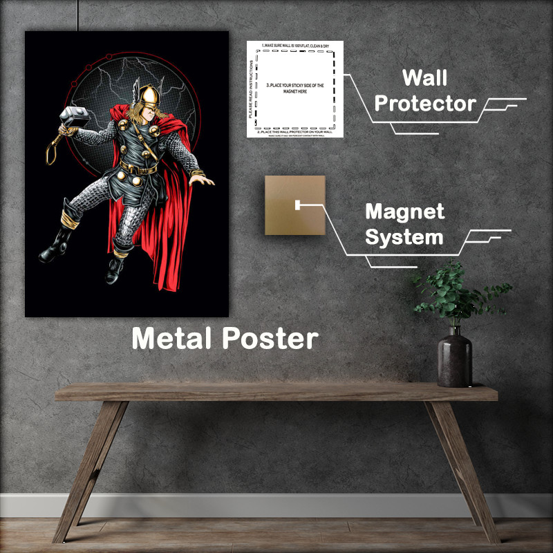 Buy Metal Poster : (Thor WIth Hammer)