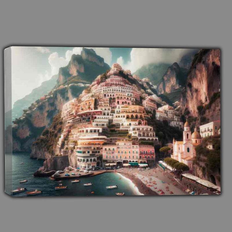 Buy Canvas : (Amalfis Cliffside Wonder Positano Italy)