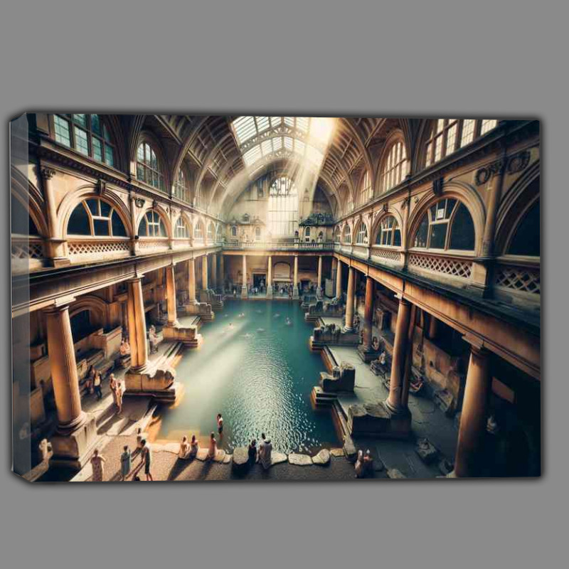 Buy Canvas : (Ancient Spa of Roman Baths in the city of Bath UK)