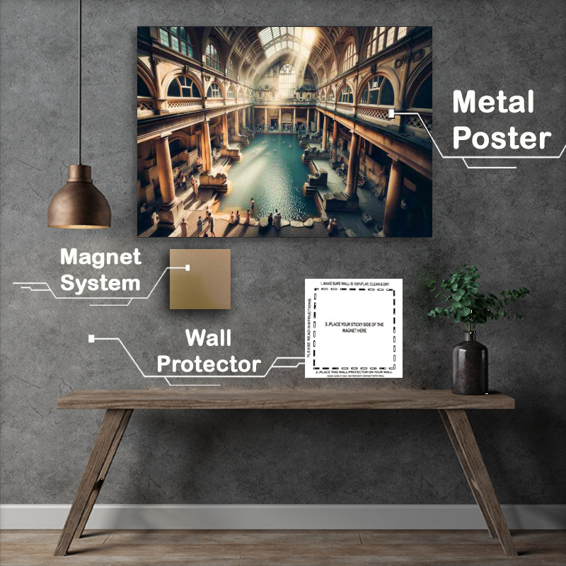 Buy Metal Poster : (Ancient Spa of Roman Baths in the city of Bath UK)