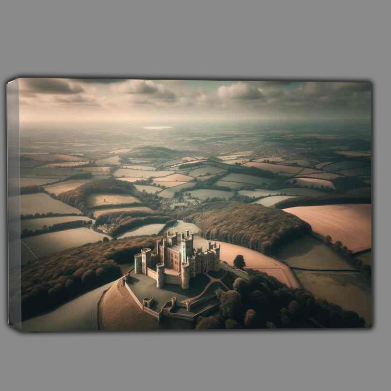 Buy Canvas : (Belvoir CastleMajestic Fortress Overlooking Vast Countryside)