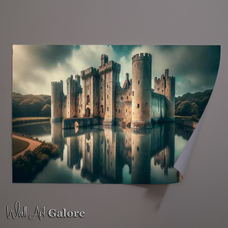 Buy Unframed Poster : (Bodiam Castle East Sussex Moat Reflection)