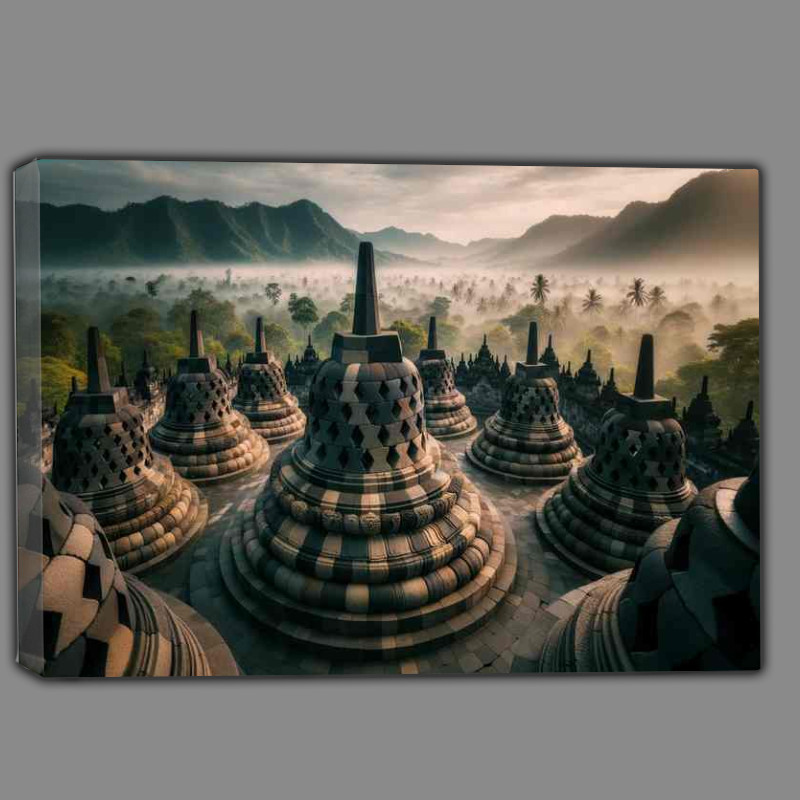 Buy Canvas : (Borobudur Temple Indonesia World s Largest Buddhist Monument)