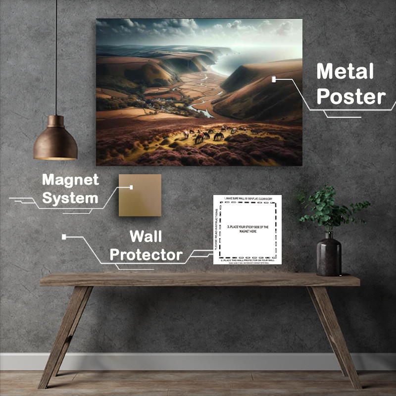Buy Metal Poster : (Coastal Blend Exmoor The vast moorland)