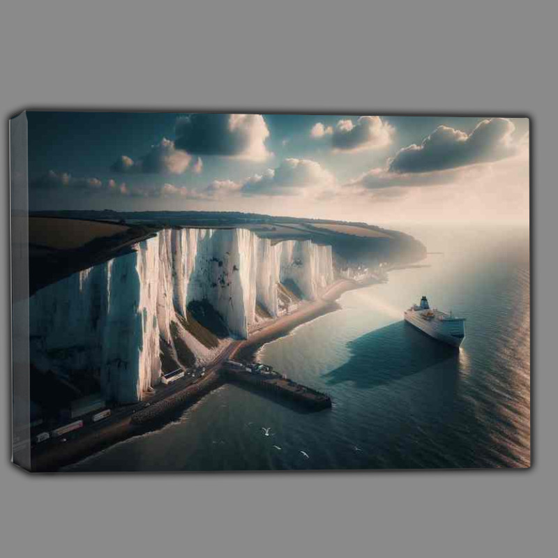 Buy Canvas : (Coastal Wonder Cliffs of Dover in Kent iconic)