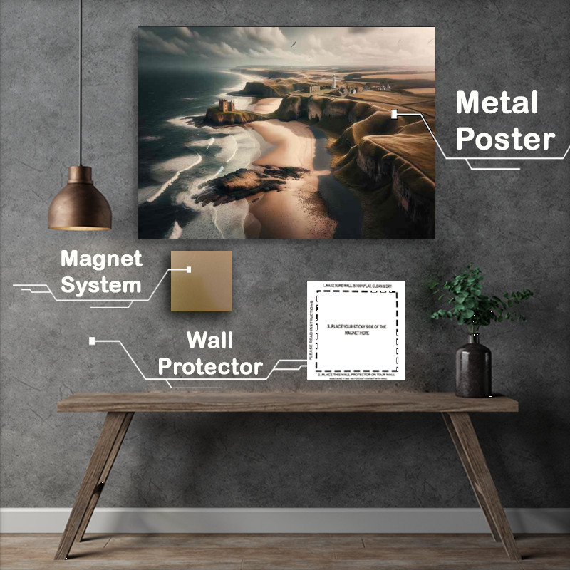 Buy Metal Poster : (Coasts Rugged Allure Northumberland Coast Sandy beaches)