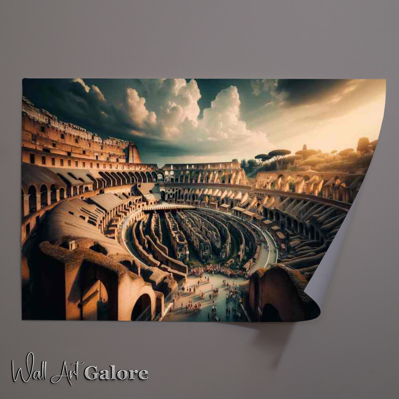 Buy Unframed Poster : (Colosseum, Rome Ancient Arena Echoing Gladiatorial Battles)
