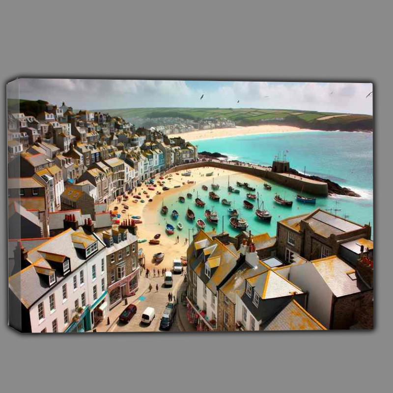 Buy Canvas : (Cornish Gem St Ives in Cornwall The towns sandy beaches)