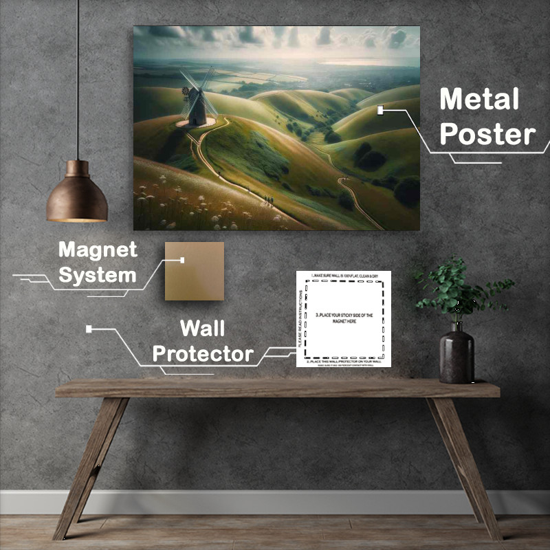 Buy Metal Poster : (Downs Rolling Beauty South Downs Gentle rolling hills)
