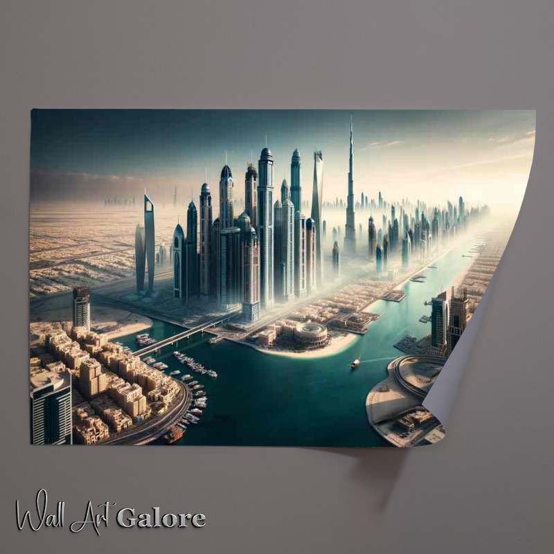 Buy Unframed Poster : (Dubai Futuristic Skylines Merging with Traditional Culture)