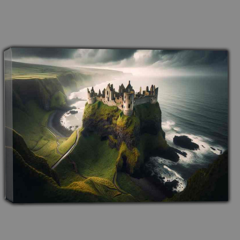 Buy Canvas : (Dunluce Castle Antrim Cliffside Ruins Mystique)