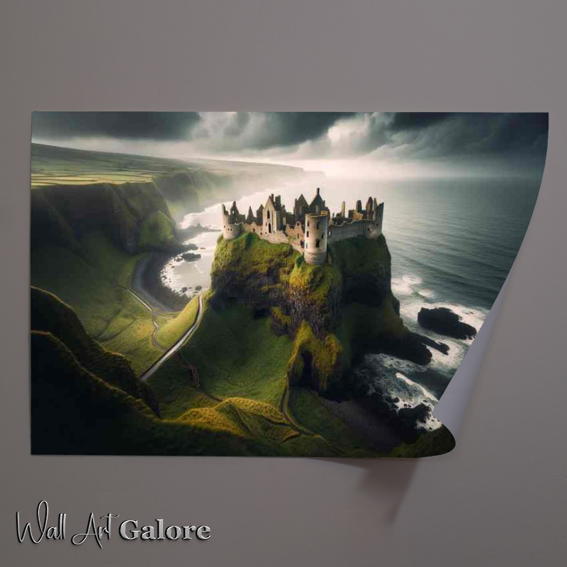 Buy Unframed Poster : (Dunluce Castle Antrim Cliffside Ruins Mystique)