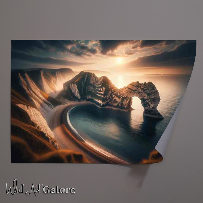 Buy Unframed Poster : (Durdle Door Dorset Iconic Limestone Arch Over Tranquil Waters)