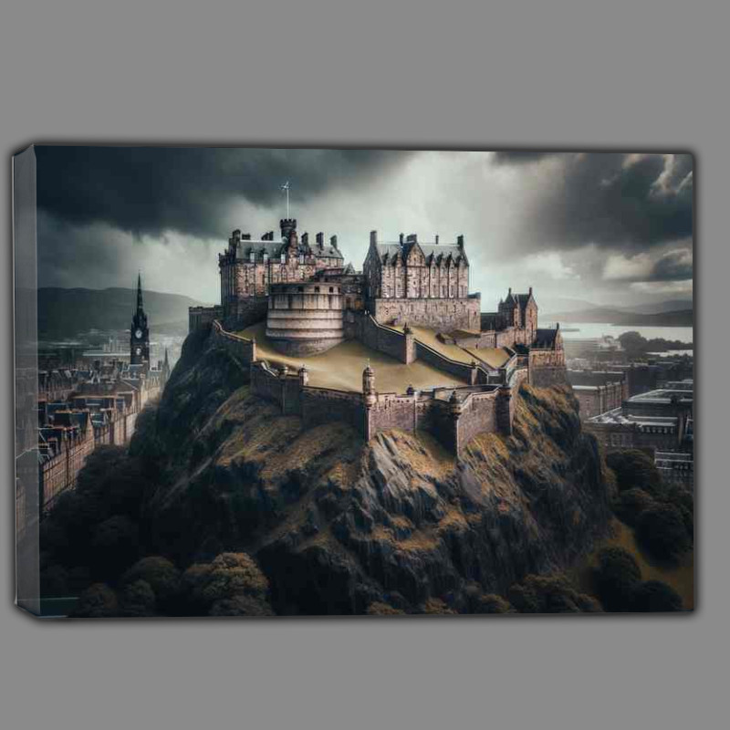 Buy Canvas : (Edinburgh Castle Scotland Perched atop Castle Rock)