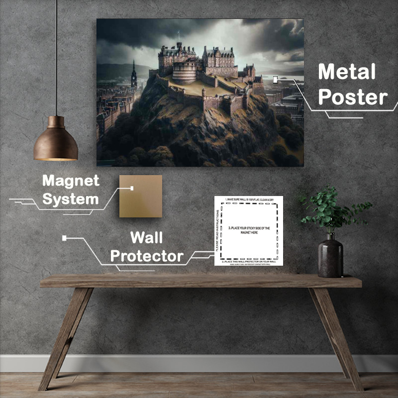 Buy Metal Poster : (Edinburgh Castle Scotland Perched atop Castle Rock)