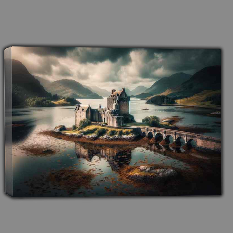 Buy Canvas : (Eilean Donan Castle Scotland Situated on a small tidal island)