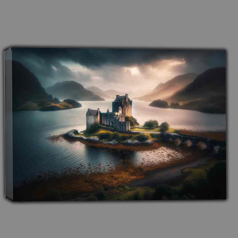 Buy Canvas : (Eilean Donan Castle Scottish Highlands Mystical Aura)