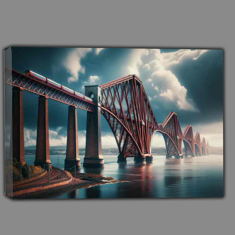 Buy Canvas : (Forth Railway Bridge Scotland This iconic cantilever bridge)