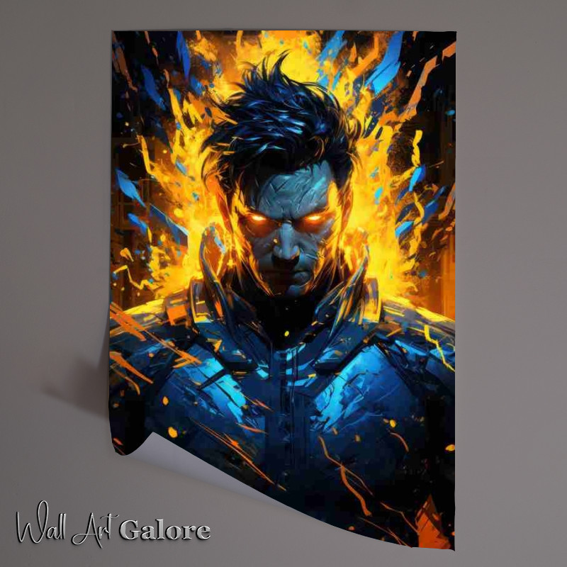 Buy Unframed Poster : (Cartoon character in neon yellow glow)