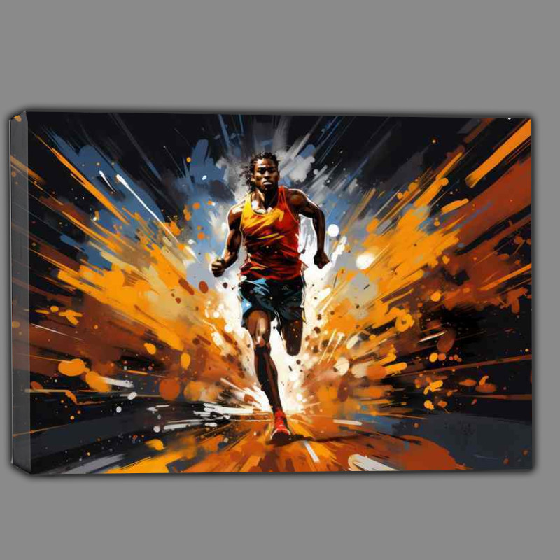 Buy Canvas : (Abstract or a runner running on the track)