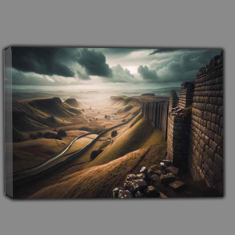Buy Canvas : (Hadrians Wall The ancient Roman wall)