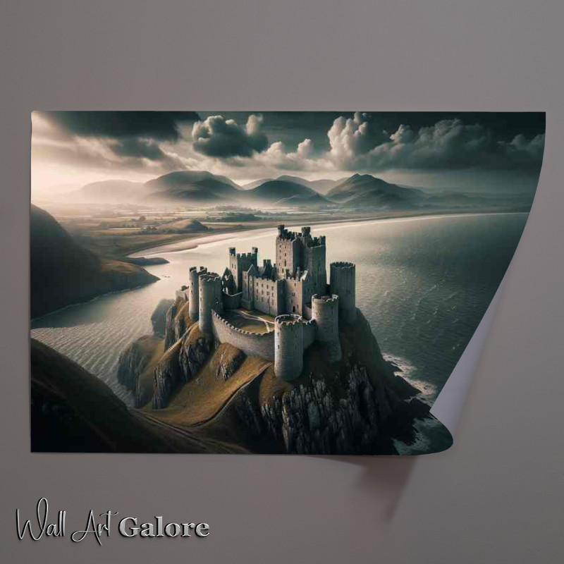 Buy Unframed Poster : (Harlech Castle Seascape Dominance)