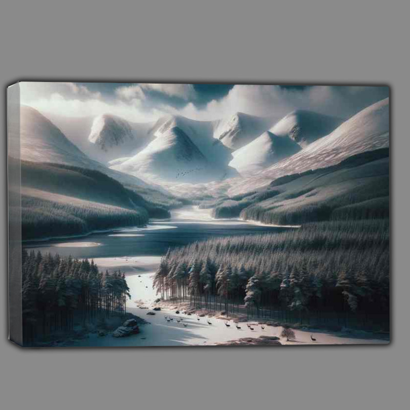 Buy Canvas : (Highlands Winter Wonderland of Cairngorms National Park)