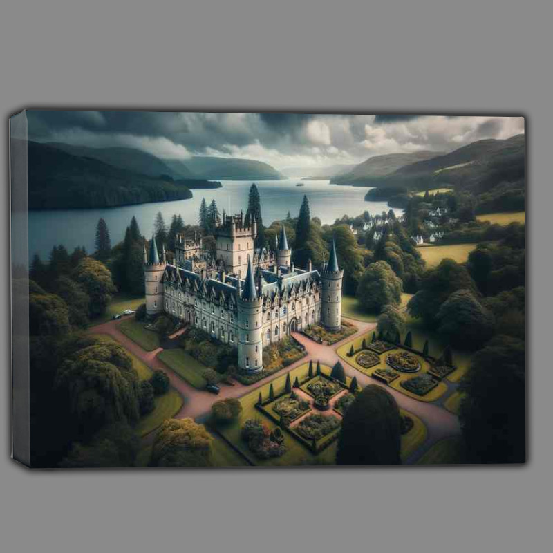 Buy Canvas : (Inveraray Castle in Argyll and Bute The neo Gothic castle)