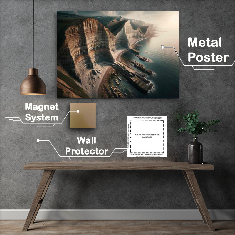 Buy Metal Poster : (Jurassic Coast Devon Teeming with Fossil Secret)