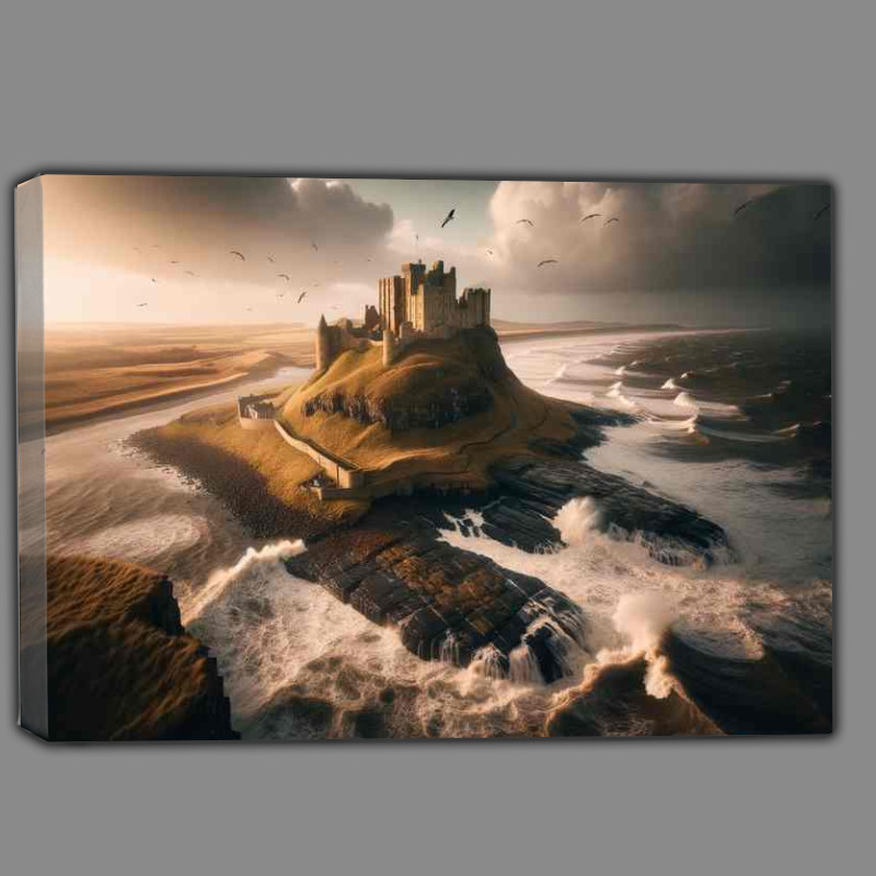 Buy Canvas : (Lindisfarne Castle Historic Isles Rugged Coastal Gem)