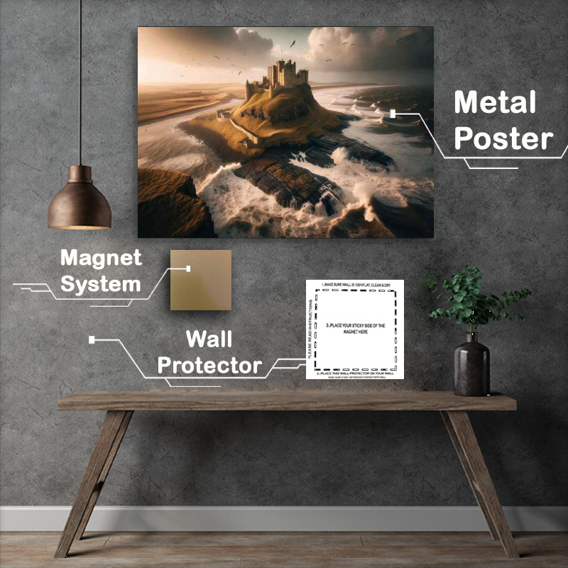 Buy Metal Poster : (Lindisfarne Castle Historic Isles Rugged Coastal Gem)