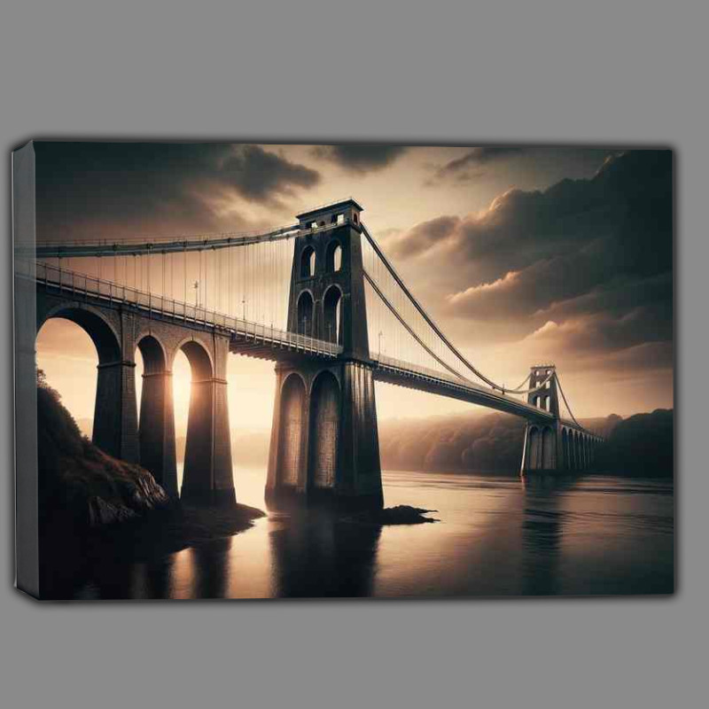 Buy Canvas : (Menai Suspension Bridge Wales)