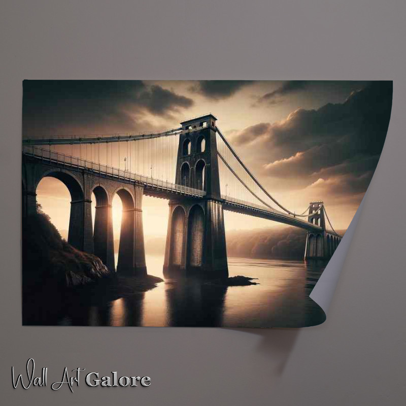 Buy Unframed Poster : (Menai Suspension Bridge Wales)