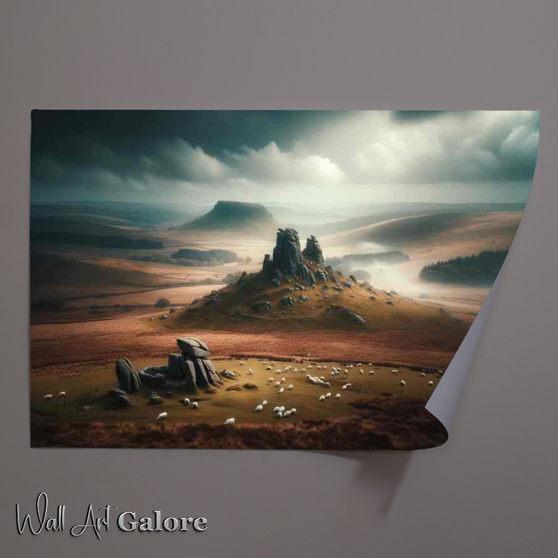 Buy Unframed Poster : (Moors Mythical Landscape Dartmoor Vast open moorlands)