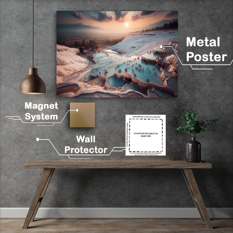 Buy : (Pamukkale Milky Pools Metal Poster)