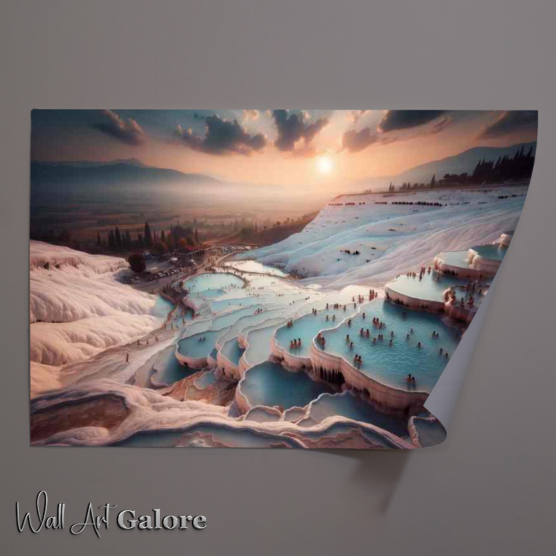 Buy Unframed Poster : (Pamukkale Milky Pools Amidst Limestone)