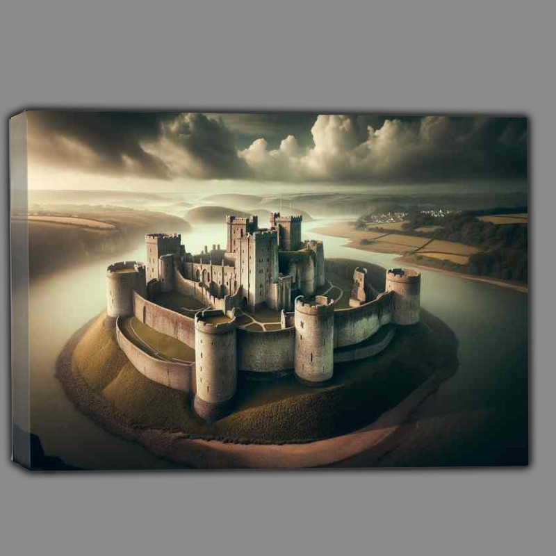Buy Canvas : (Pembroke Castle Wales Birthplace Kings The massive fortress)