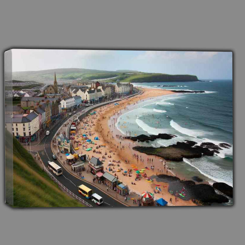 Buy Canvas : (Retreat Portrush in Northern Ireland The towns sandy beaches)