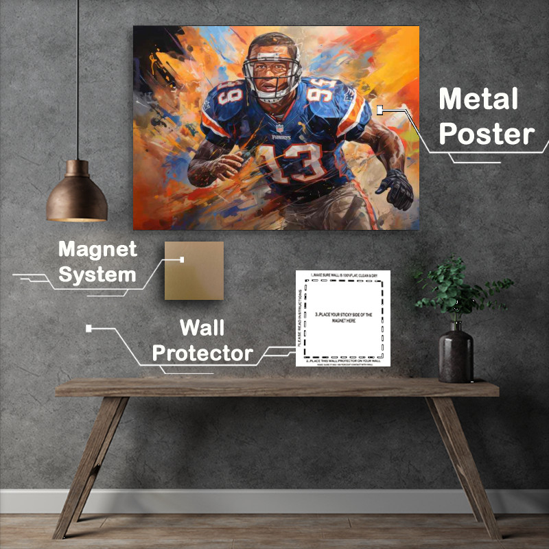 Buy Metal Poster : (Big boston giants football abstract art)