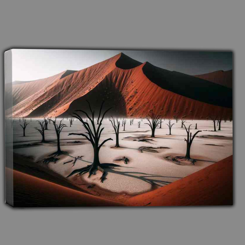 Buy Canvas : (Sossusvlei Namibia Stark Contrast of Red Dunes and Dead Trees)