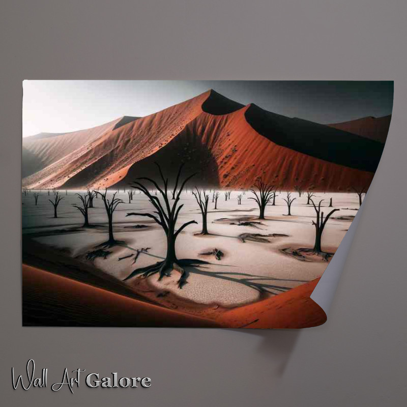 Buy Unframed Poster : (Sossusvlei Namibia Stark Contrast of Red Dunes and Dead Trees)