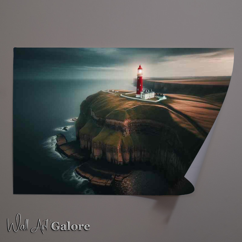 Buy Unframed Poster : (Souter Lighthouse Tyne and Wear Perched on a cliff)