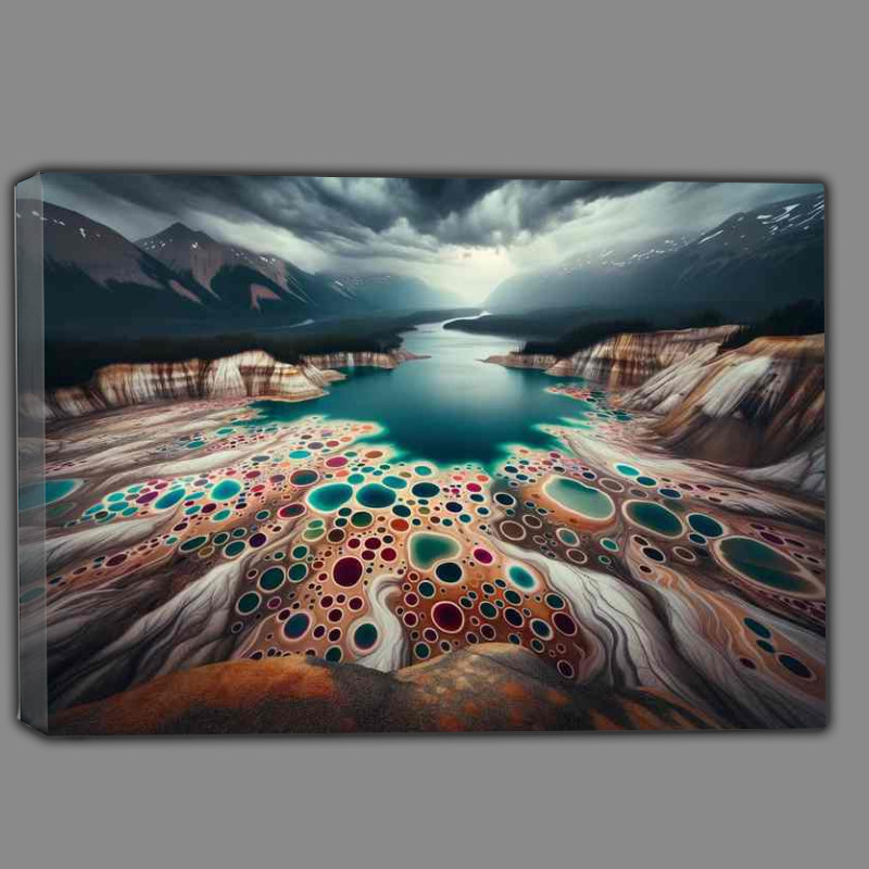 Buy Canvas : (Spotted Lake Canada Mysterious Polka Dotted Natural Wonder)