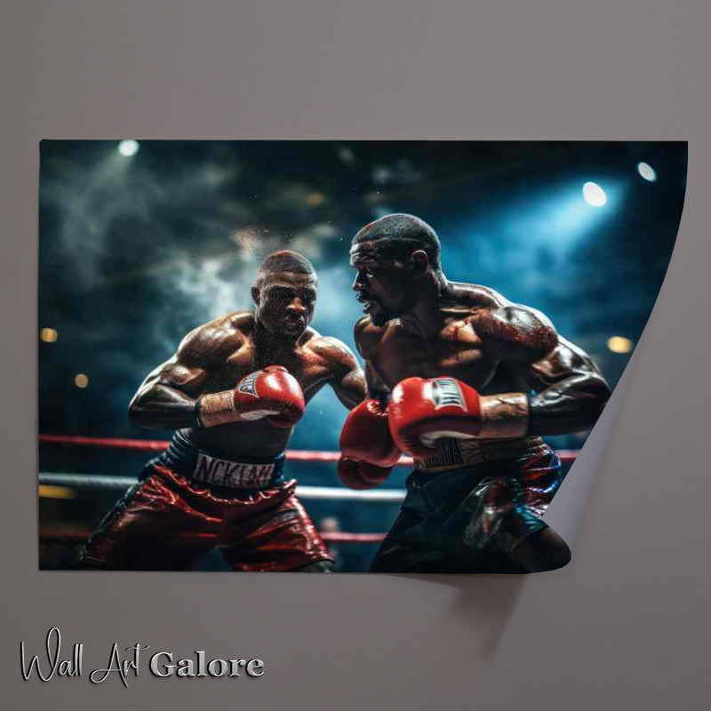 Buy Unframed Poster : (Boxers fighting in the ring with blurred background)