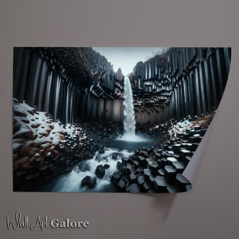 Buy : (Svartifoss Iceland Waterfall Framed Poster)