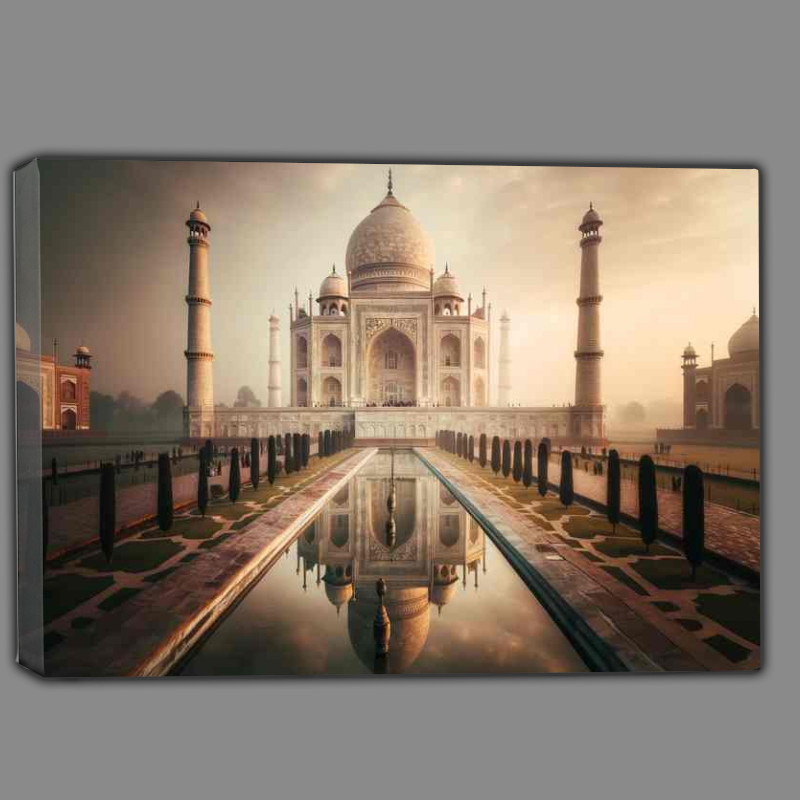 Buy Canvas : (Taj Mahal India Ivory White Mausoleum Reflecting Eternal Love)