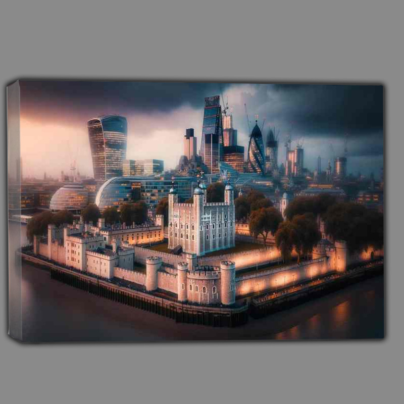Buy Canvas : (Tower of London Historical Gem beside the River Thames)