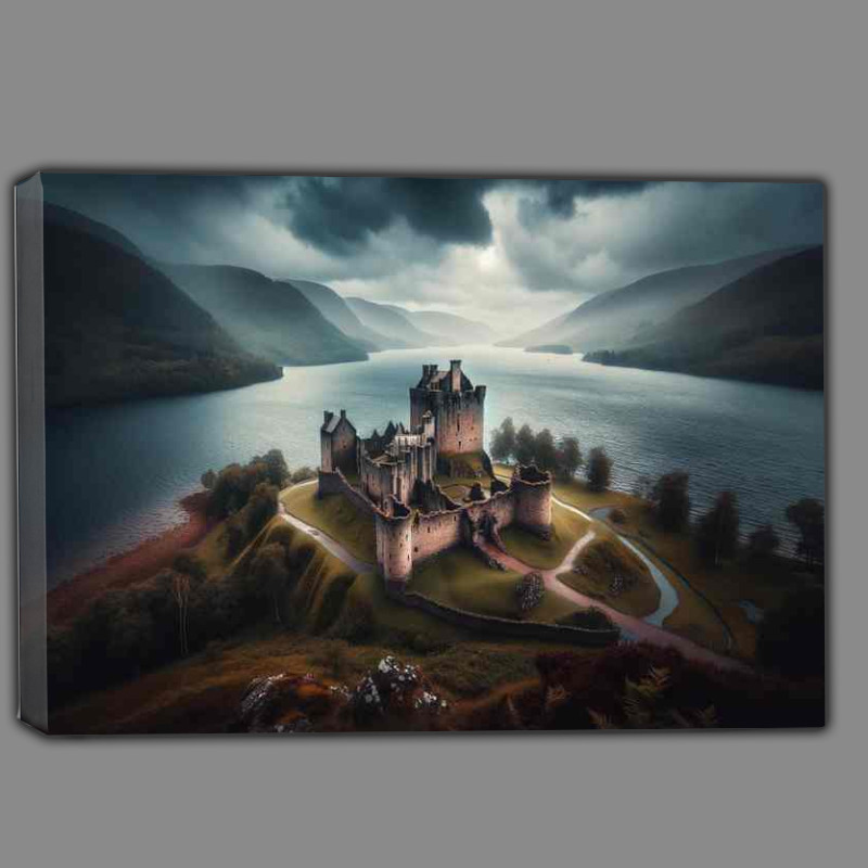 Buy Canvas : (Urquhart Castle Loch Ness Mystical Ruin)