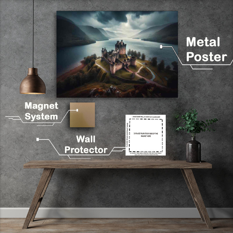 Buy Metal Poster : (Urquhart Castle Loch Ness Mystical Ruin)