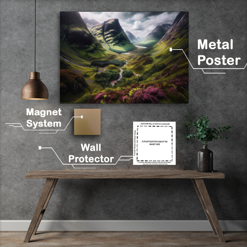 Buy Metal Poster : (Valleys Rugged Beauty of the Glencoe Valley)